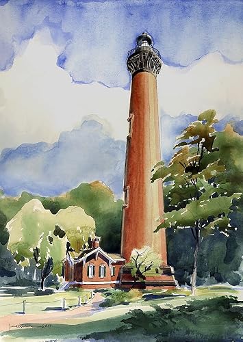 Currituck playa Faro Outer Banks Corolla North Carolina Matted Art Prints, 5x7