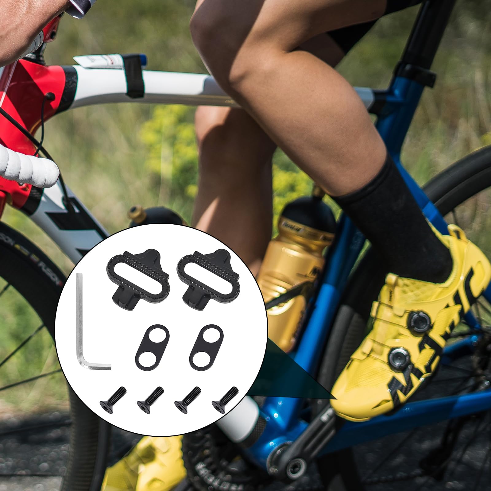 DEARBAG Cales SM-SH51 Pour Pédales SPD – Acier Inoxydable 304, Compatibles Shimano SPD, Vis Incluses – Pour VTT, Route, Cyclocross