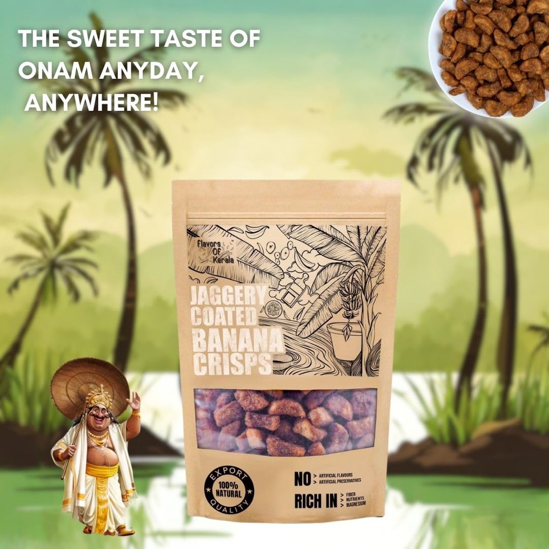 FLAVORS OF KERALA (FOK) Onam Special Combo Banana Chips in Coconut Oil - 600 Grams | Sweet Banana Chips 600 Grams | Jaggery Coated Banana Chips (Sharkara Varatti | Upperi) 700 Gram - Image 6 thumbnail