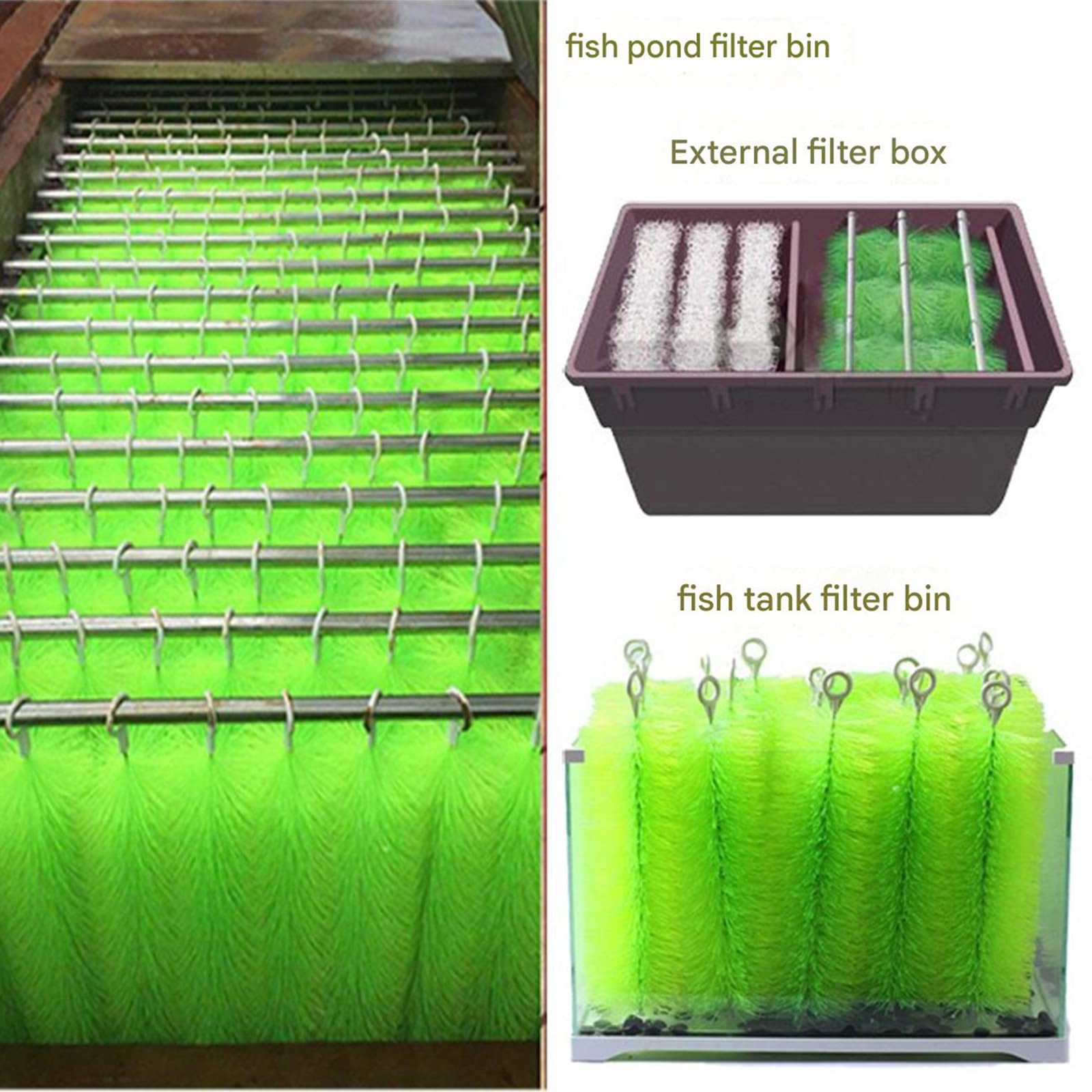 10 Stück Fischteich Filterbürste, effektive Reinigungslösung für Gartenaquarien, Pool Teich Filtration, benötigt Wartungswerkzeug, Süßwasser Salzwasser Filterbürsten Set