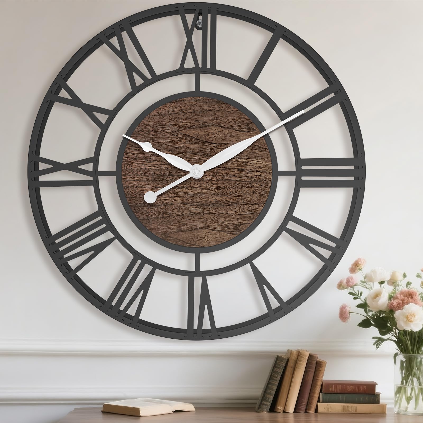Pytha Sight 24 Inch Black Walnut Wall Clock