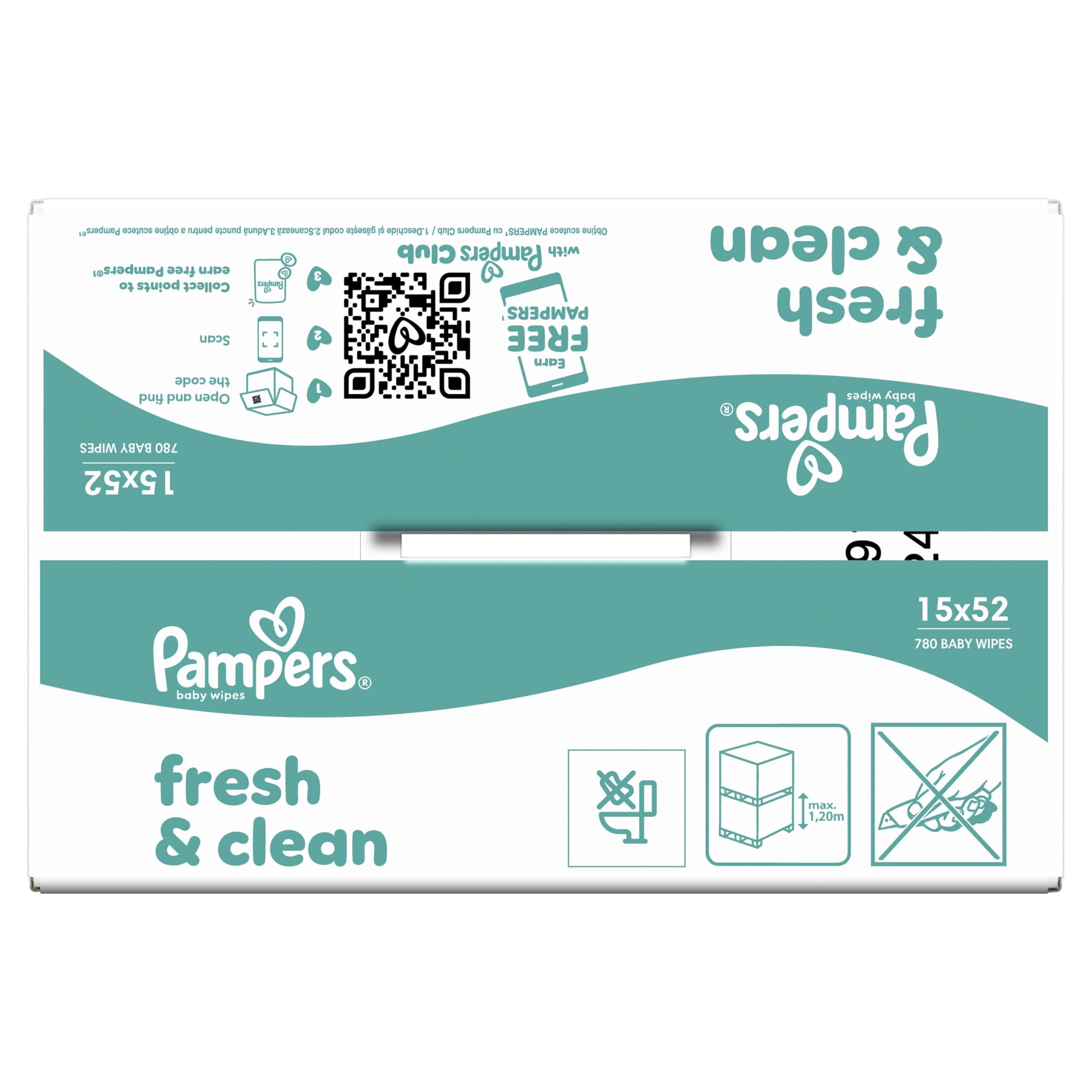 Pampers Fresh Clean Baby Wipes, 12 Packs of 80 Wipes = 1200 Baby Wet Wipes, All Over Clean — view 10