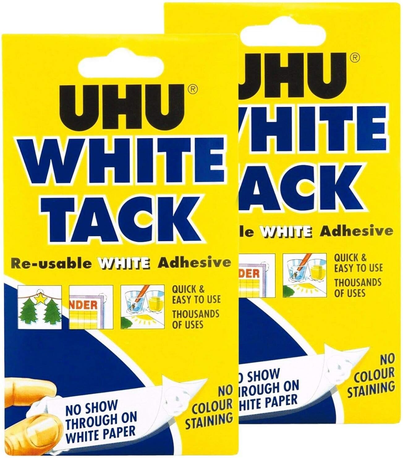 White Tack Twin Pack - Sticky Reusable Adhesive Putty