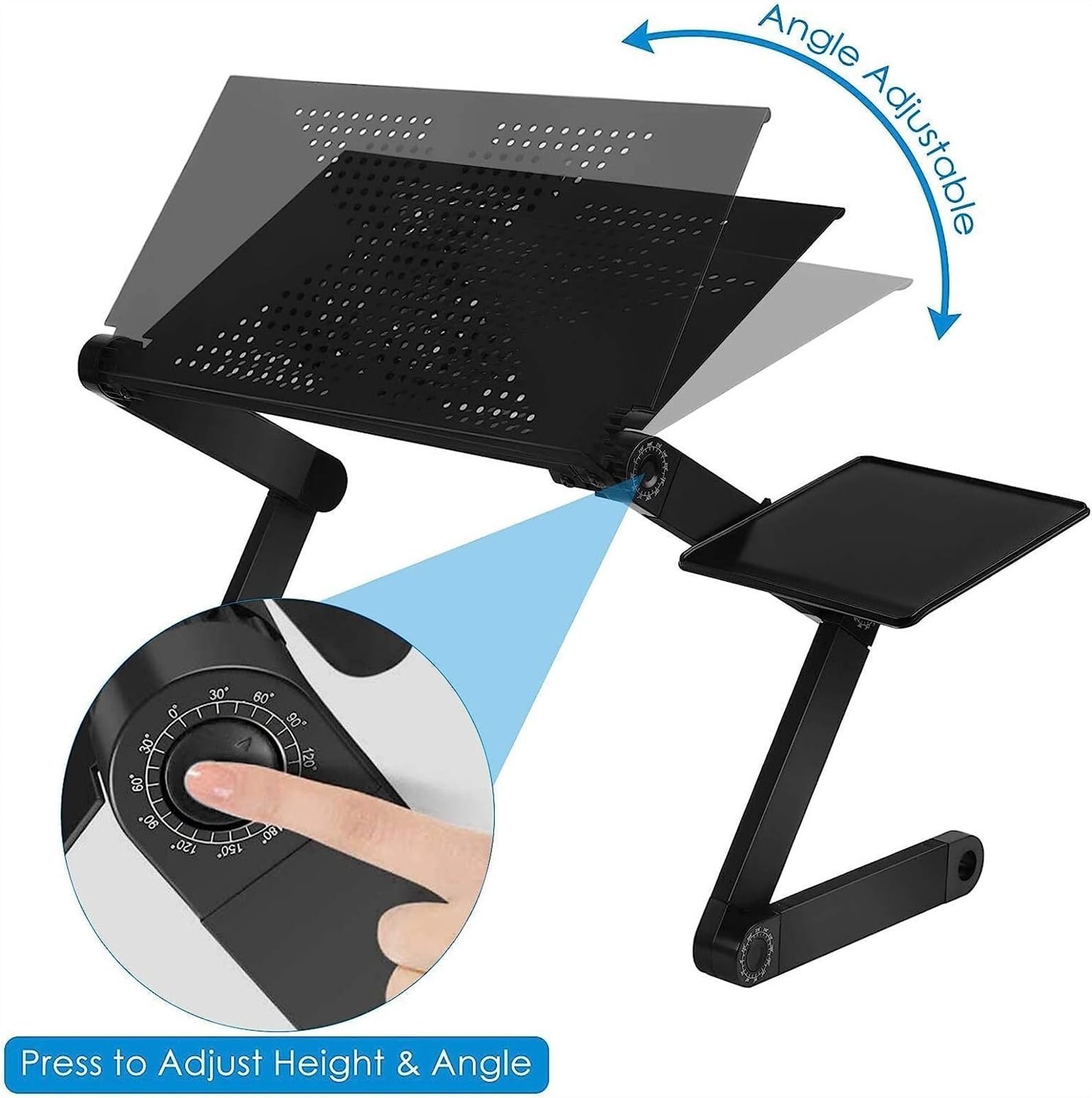 NAKEAH Supporto da Tavolo Regolabile for Laptop, Supporto for Workstation Portatile Portatile, scrivania ergonomica Pieghevole for Laptop da Ufficio in Lega di Alluminio