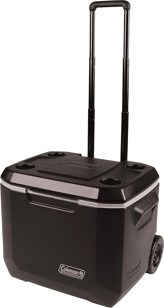 Coleman Portable Folding Deck Chair with Side Table & Insulated Can Cooler: 50 Quart Xtreme 5 Day Wheeled Cooler