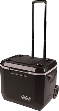 Coleman Portable Folding Deck Chair with Side Table & Insulated Can Cooler: 50 Quart Xtreme 5 Day Wheeled Cooler