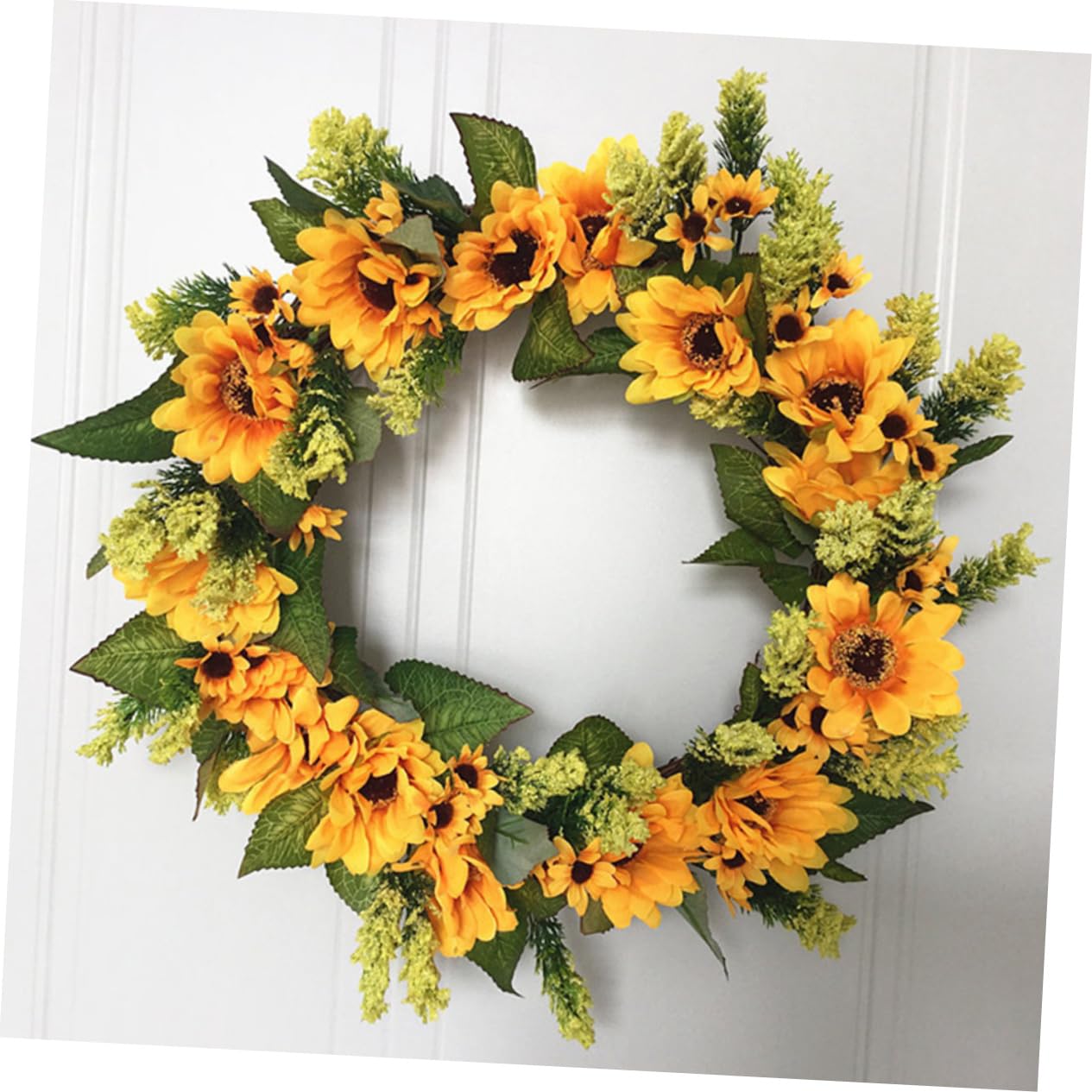 ABOOFAN Ghirlanda da Porta d Ingresso Fiori di Girasole Finti da Appendere alla Parete per Interni Decorazione da Appendere alla Finestra per Festival e Celebrazioni
