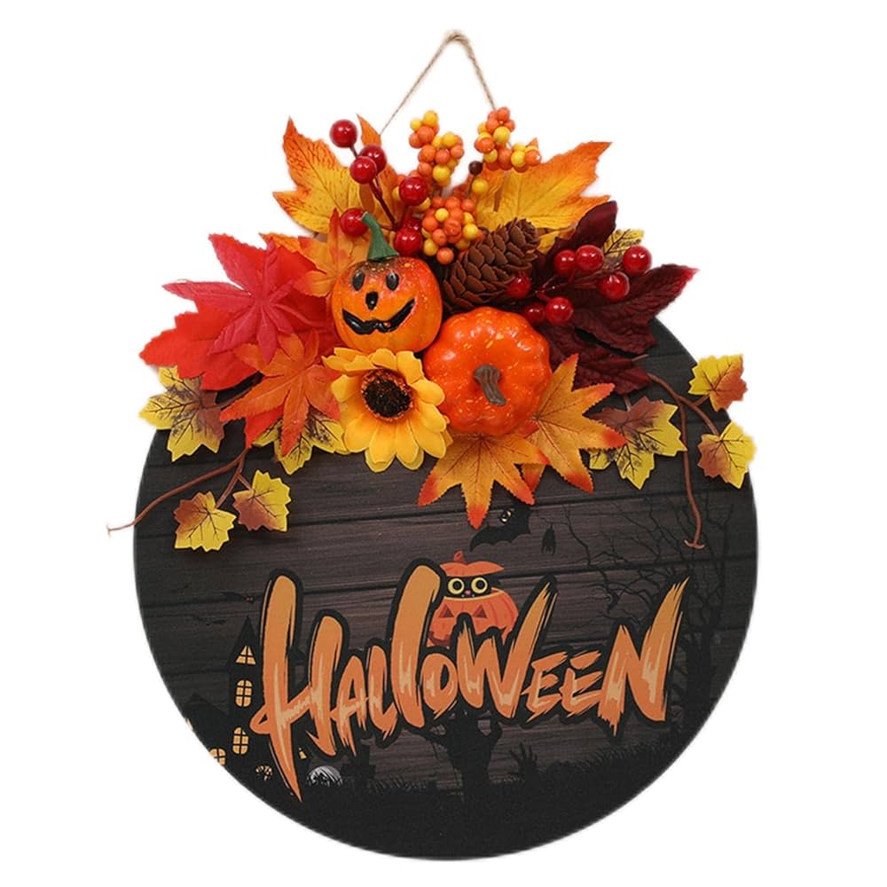 Amazon.co.jp: CosHall ハロウィン リース 秋のリース 秋の葉