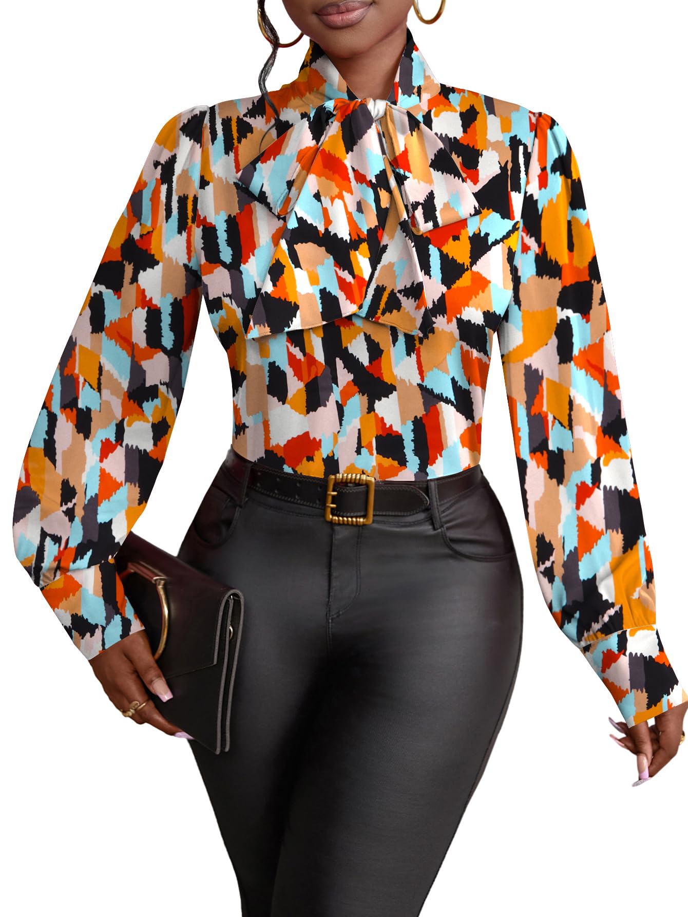 Vrtige Bow Tie Neck Blouse