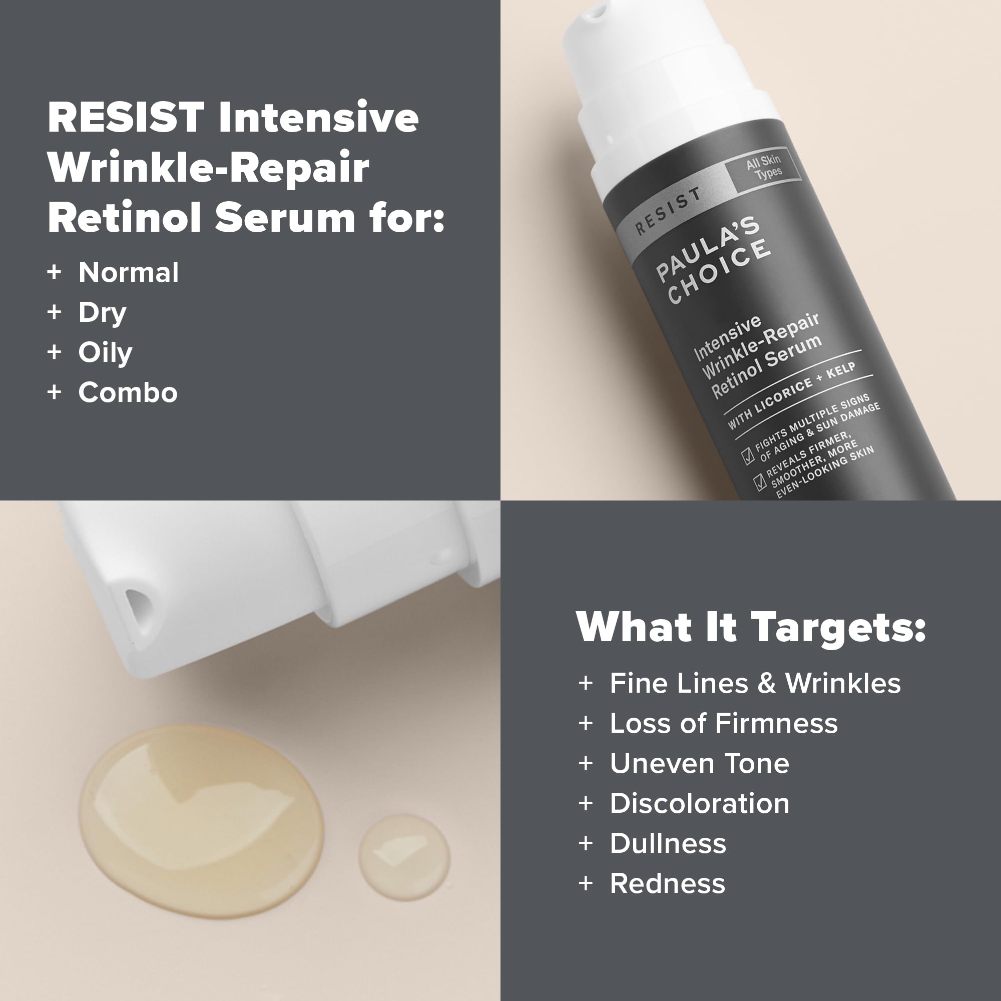 Paula's Choice RESIST Intensive Wrinkle-Repair Retinol Serum with Vitamins C & E, 1 Fl. Oz.