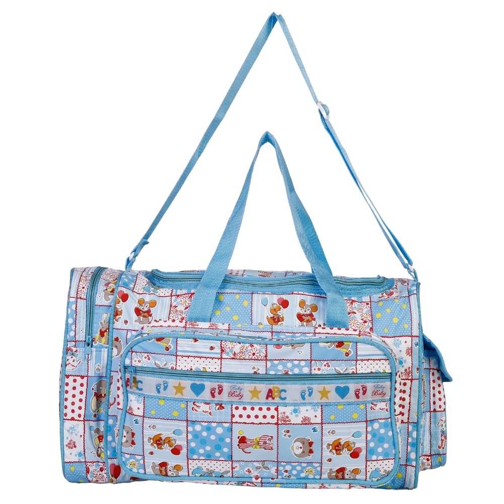 Trendy Dukaan™ Diaper/Mother Bag for New Born Baby - Multipurpose PVC Bag with Multiple Compartments (L.Blue)
