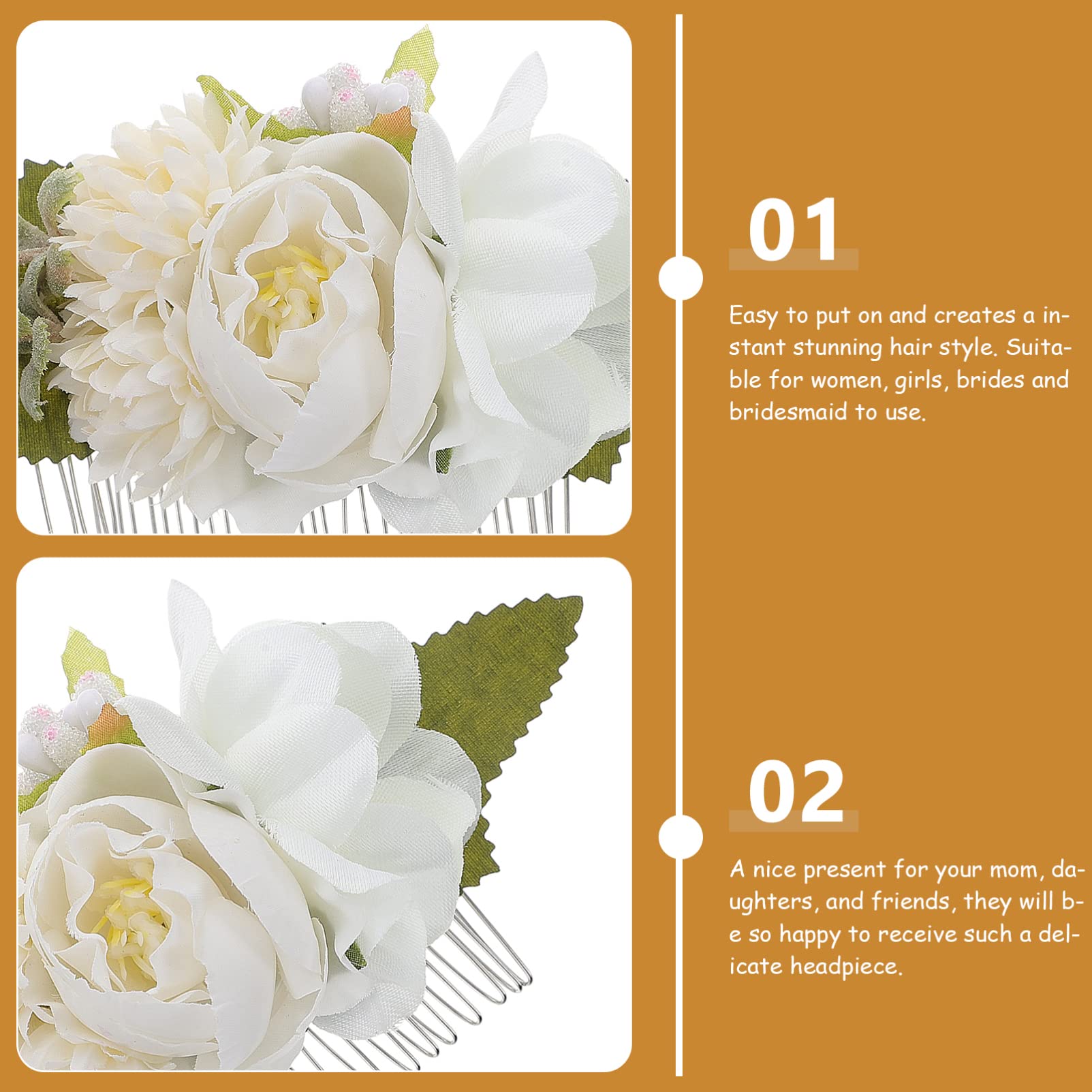 MAGICLULU 5 Set Di Pettini Per Floreali Per Sposa Pettini Per Da Sposa Per La Dei Laterali Accessori Per Da 3 Pezzi * 5