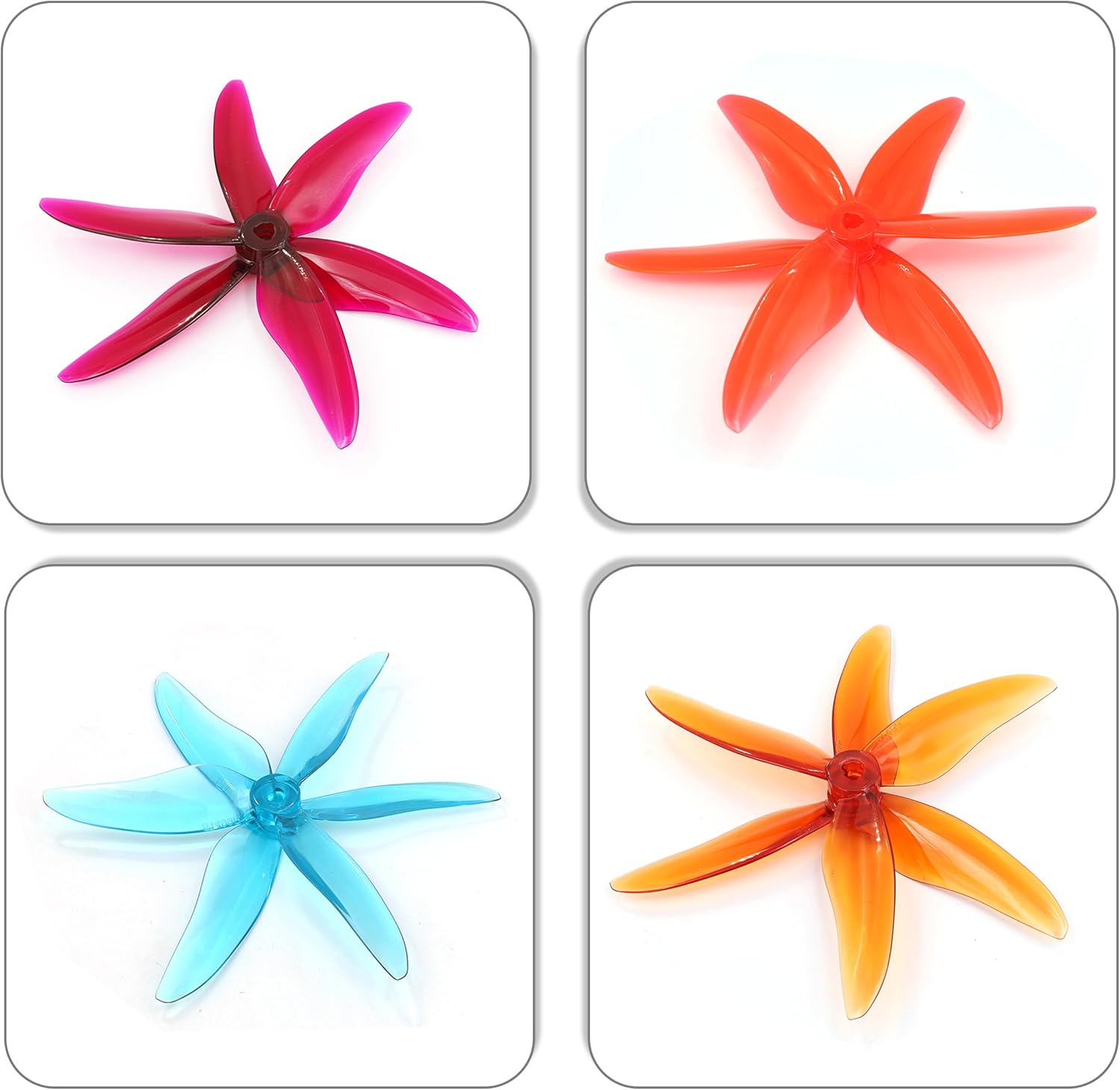 Gemfan Hurricane 51499-3 Blades PC Propellers Tri-Blade 5 Inch Props Compatible with 2205-2306 Brushless Motor for Popo RC Quadcopter FPV Racing/Freestyle Drone