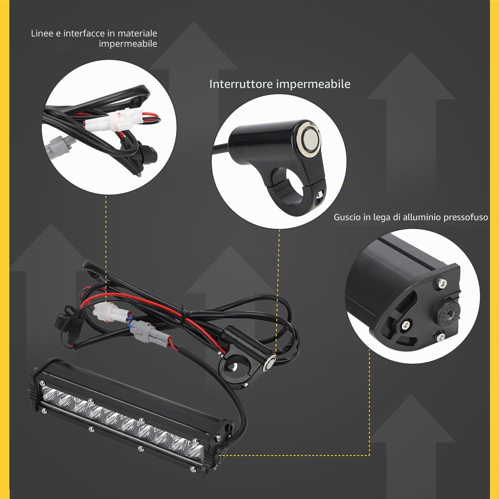 Barra luminosa LED 60W 2500LM Plug Play impermeabile con interruttore universale per CRF110 CRF250R CRF450R YZ125 YZ250 WR250F KLX110 Motocross