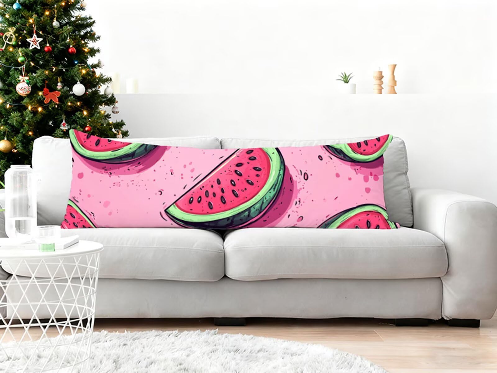 Poszewki na poduszki do łóżka 160 x 50 cm Różowe poszewki na poduszki na sofę 160 x 50 arbuz aksamitna poszewka na poduszkę z niewidocznym zamkiem błyskawicznym poszewka na poduszkę na sofę ogród