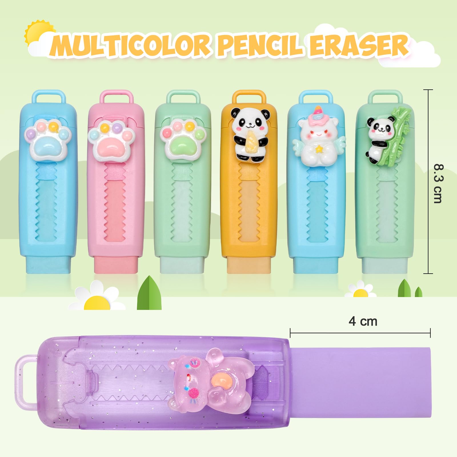 16 Pezzi Set Retrattile Gomme da Cancellare per Sacchetti Regalini Fine Festa Compleanno Bambino Invitati, Pignatta Gadget Regalo Compleanno Bambini e Bambina