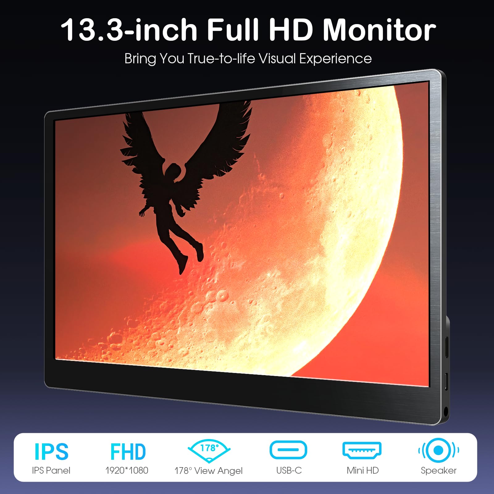 ELECROW 13.3インチモニター Amazon.com: ELECROW Portable Monitor 13.3 Inch Monitor for