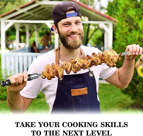 Miniatura 7 de Juego de brochetas 6 en 1  Kit de brochetas premium para asar al aire libre  Accesorios de parrilla  Suministros de barbacoa  Juego de utensilios de