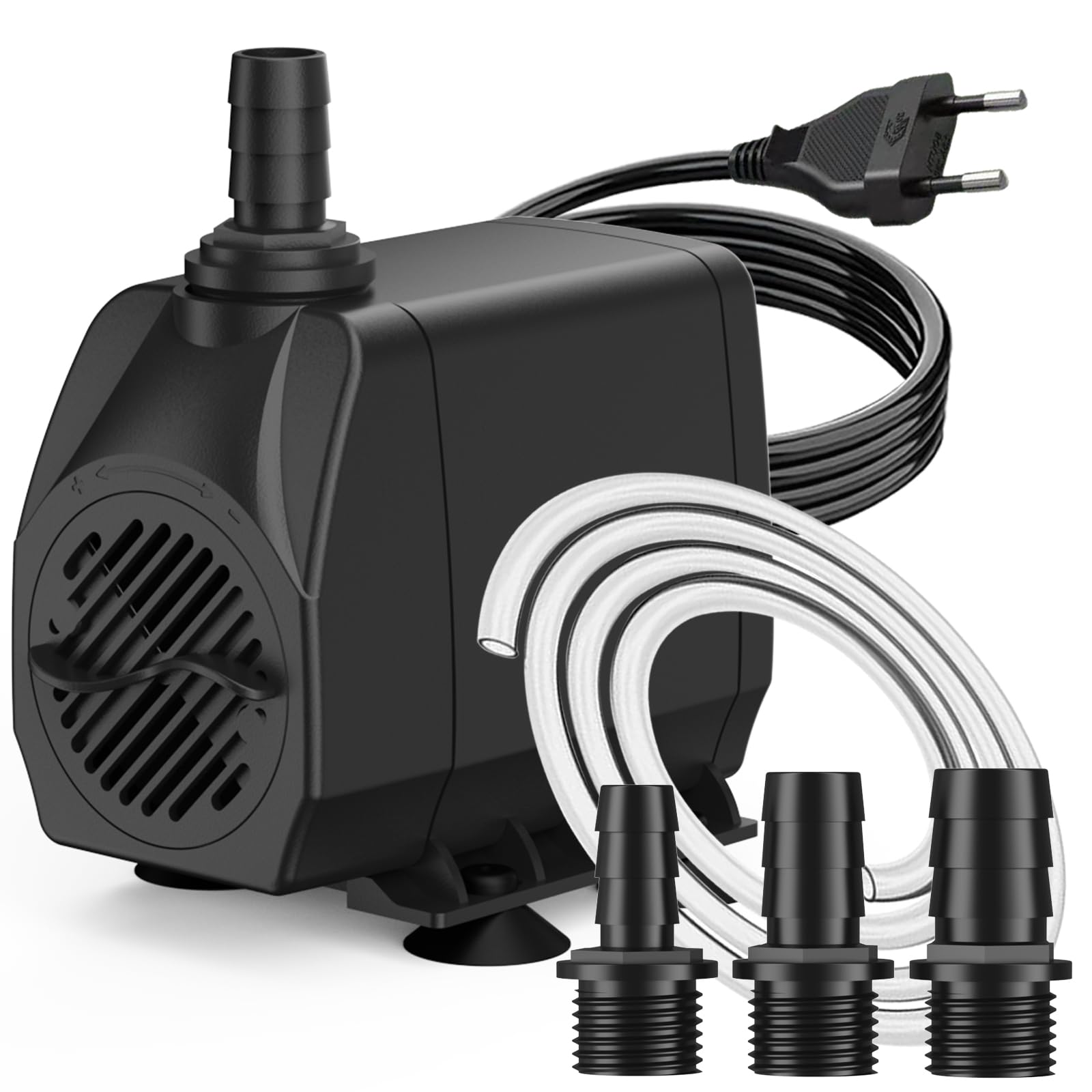 Bomba de Agua Sumergible 45W 2500L/H, Apagado Automático por Bajo Nivel, Protección contra Sobrecalentamiento y Funcionamiento Ultrasilencioso. Cable de 1.8 m Ideal para Estanques y Hidropónicos.