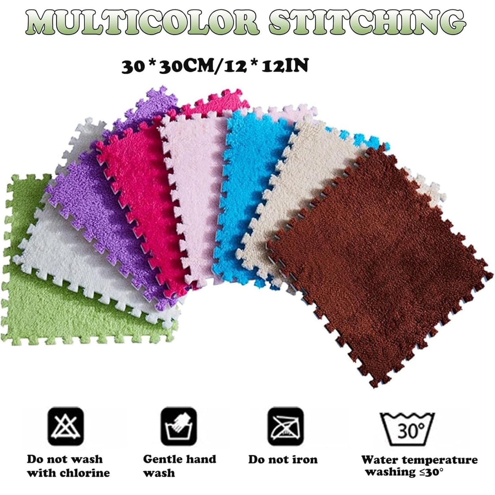 18 sztuk pogrubionych płytek dywanowych, 30 x 30 cm, miękkie puszyste dywany puzzle, mleczny aksamitny dywanik do sypialni i salonu, żółty wystrój domu