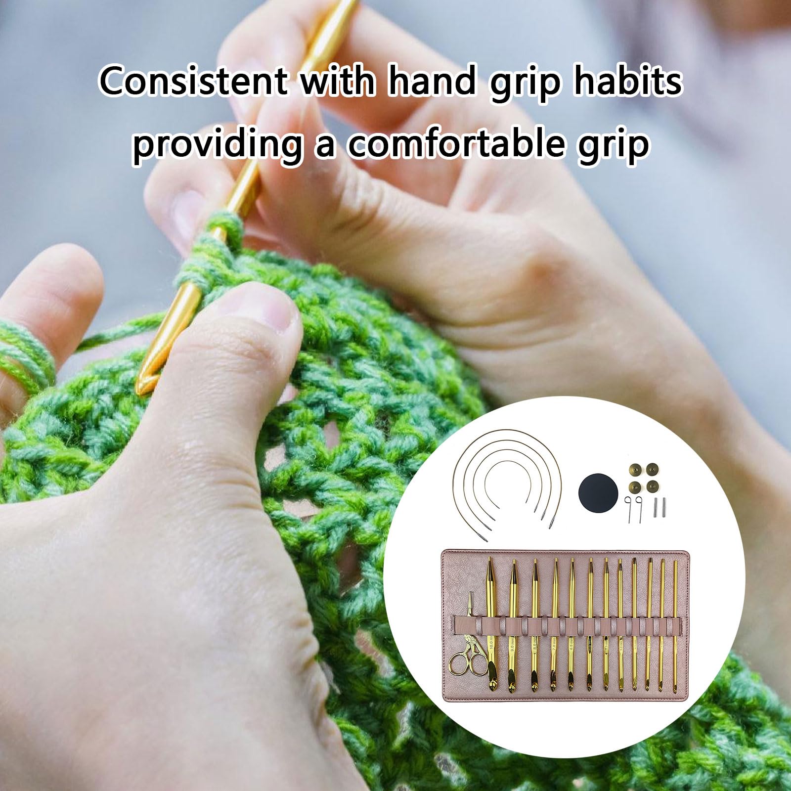 12 ganchos de ganchillo afganos intercambiables con cable de 3 mm a 10 mm para tejer aguja tunecina con funda de cuero gancho de ganchillo tunecino