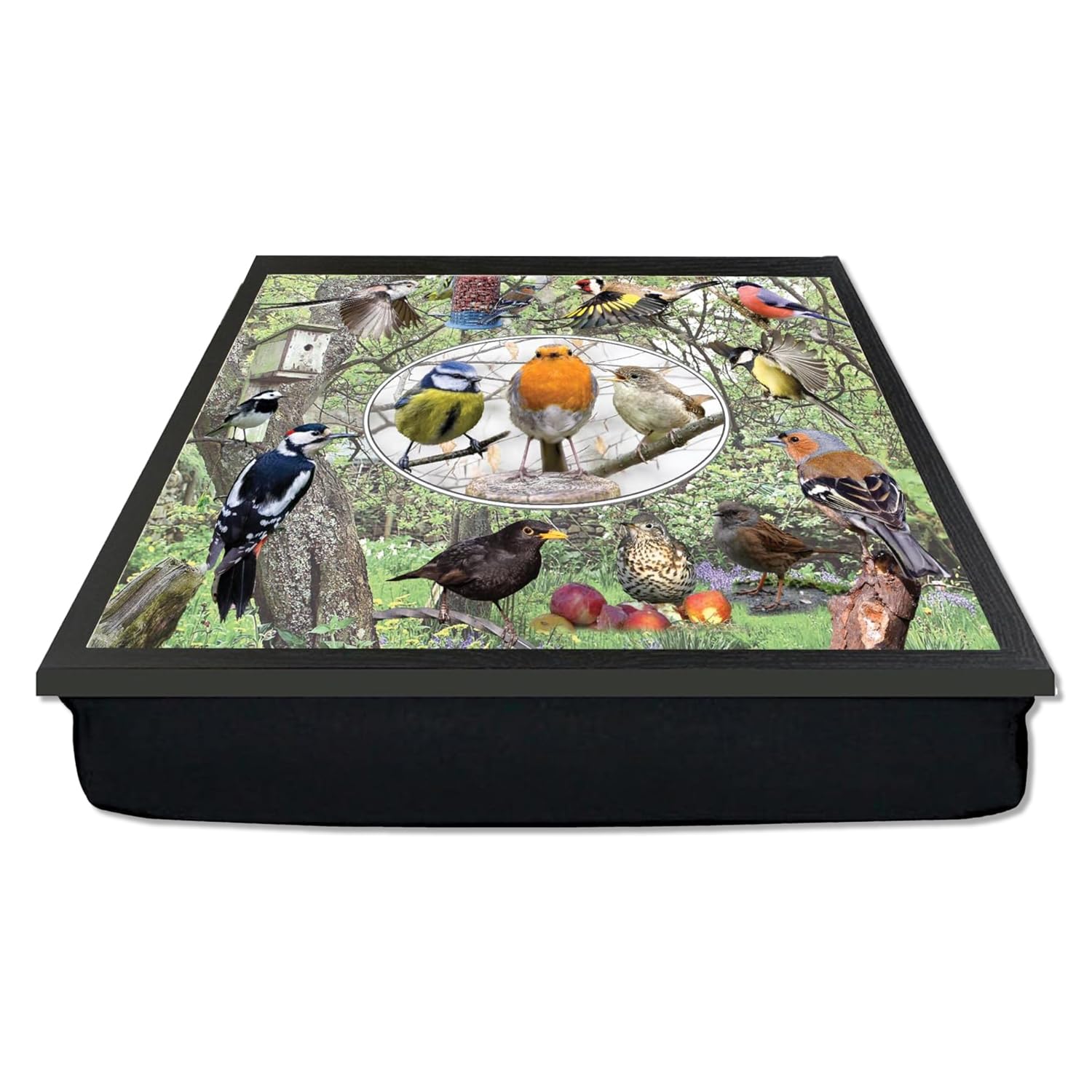 British Garden Birds Lap Trays with Bean Bag Cushion | Cushioned Tray — image 1
