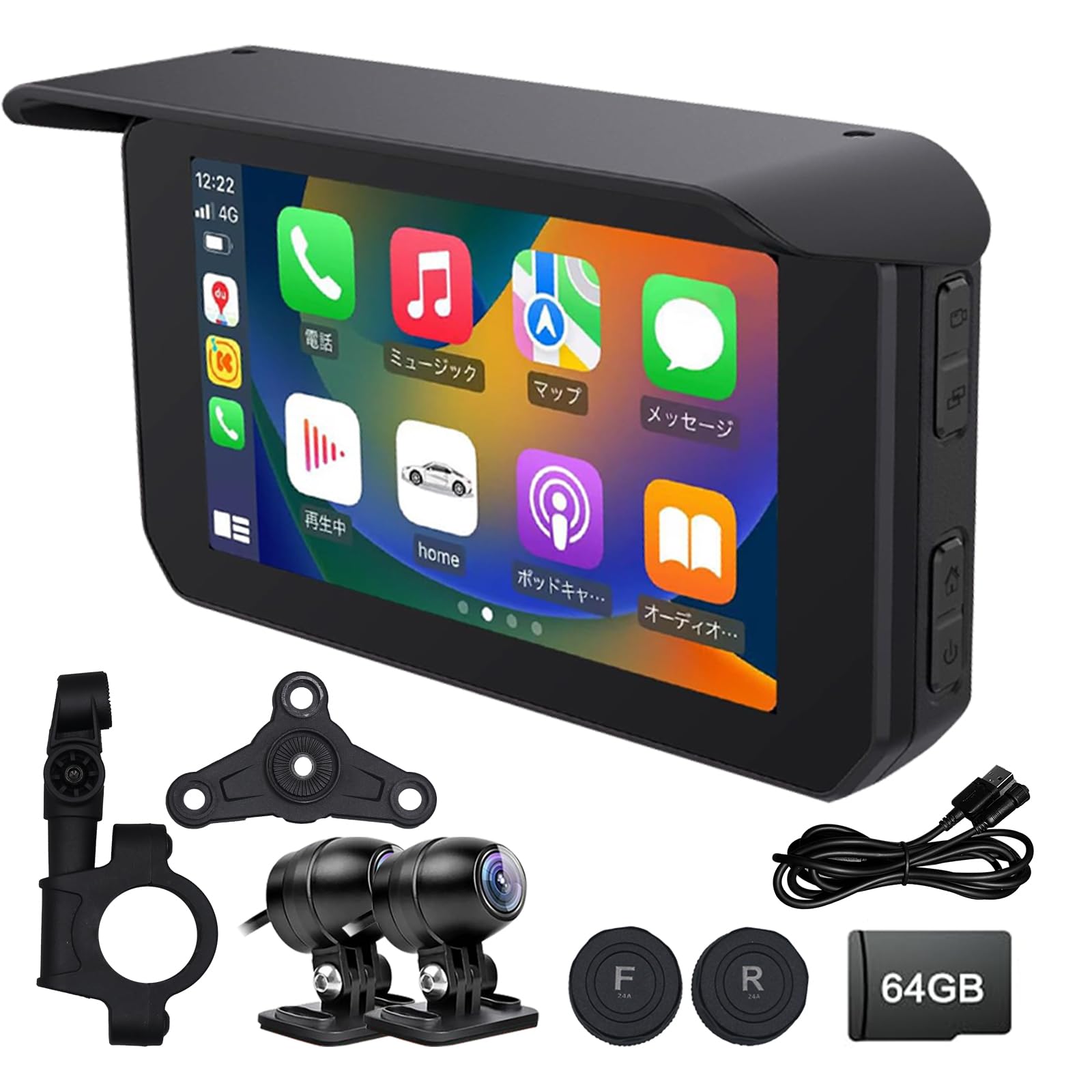 Amazon.co.jp: UNE バイク ドライブレコーダー CarPlay バイク