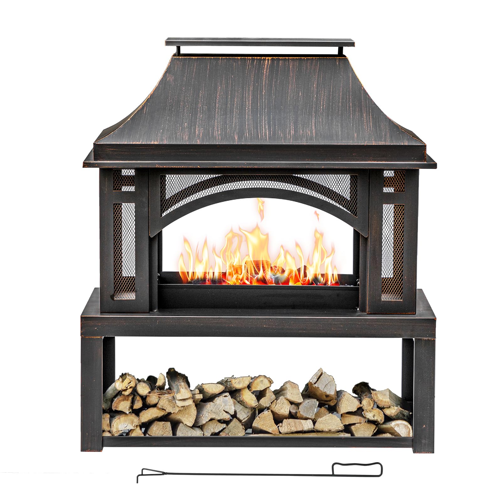 omadesign ✖️ PURIBASE 究極firewoodstand Amazon.com: MYFIREPLACEDIRECT Firewood Rack with 4 Fireplace