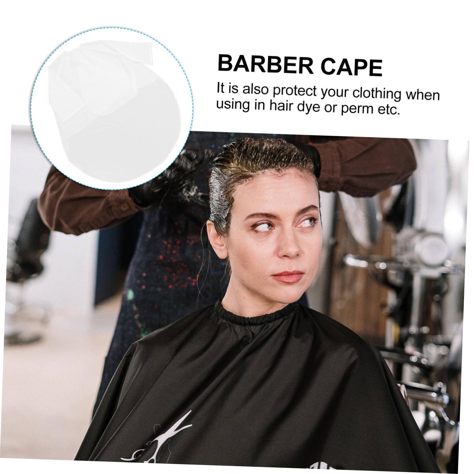 Baluue Friseurumhang mit Ärmeln, Oversized, Nylon TAFT, Weiß
