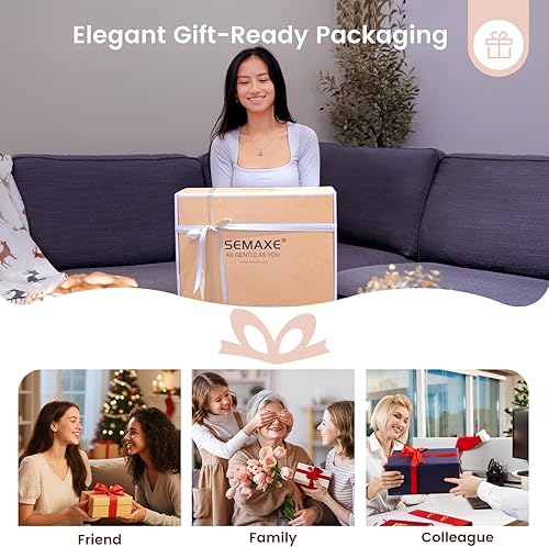 Miniatura 6 de SEMAXE - Juego de toallas de baño de lujo, 2 toallas de baño, 2 toallas de mano, 4 toallas de algodón con bucles para colgar, etiqueta inteligente,