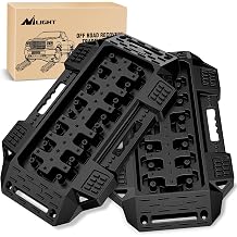 Nilight Recovery Offroad Traction Boards Mini Short Emergency Tire Tracks Mats For 4WD 4X4 ATV UTV on Mud Sand Snow (2PCS Black)
