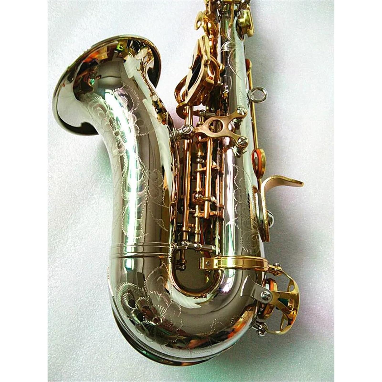 Saksofon Bend saksofon sopranowy Bb srebrzony nikiel mosiądz instrument muzyczny z ustnikiem i etui (Color : Ordinary bag)