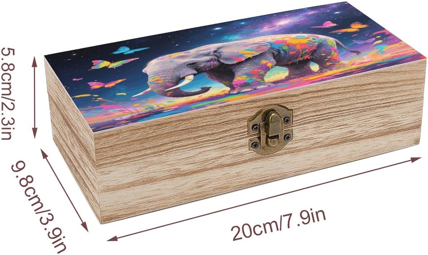 Astra Elephant Wooden Storage Box Vintage Jewelry Box image 2