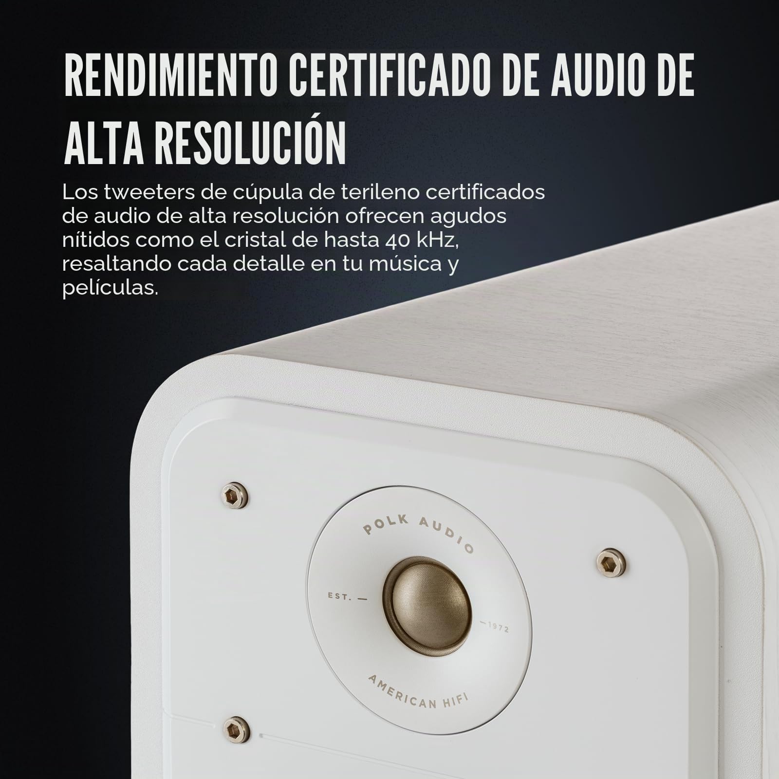 Polk Audio Signature Elite ES55 - Altavoz de Torre con Certificado de de Alta resolución y Dolby Atmos y DTS: Compatible con X, Tweeter de 1 Pulgada y (2) Woofers de 6,5 Pulgadas, Color Blanco
