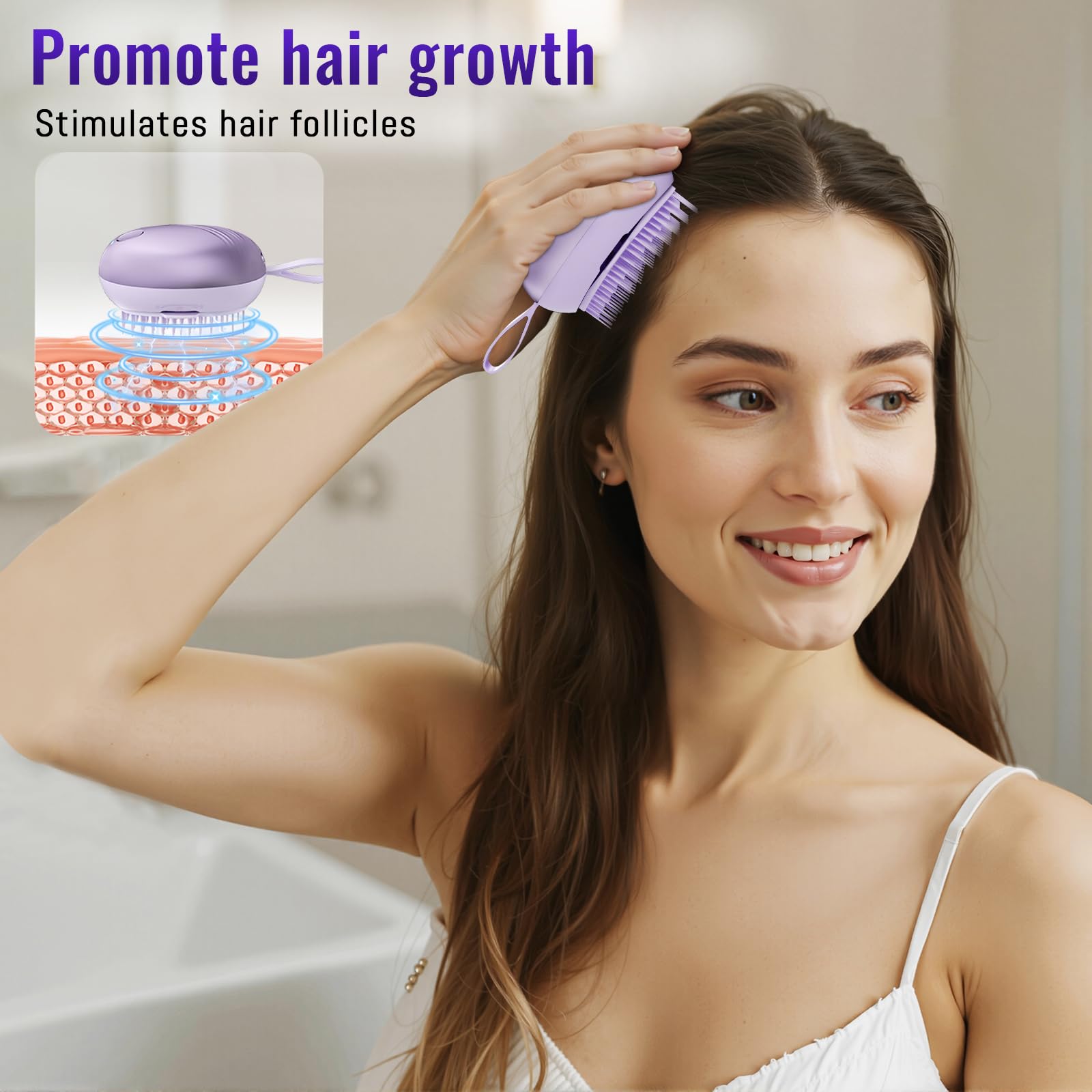 Amazon.com: DYUHOOAO Scalp Massager Hair Growth Brush - Electric Head  Massager Relax Scalp Stress - Unique Birthday Gifts for Women - Sonic  Vibration Comb for Stimulating Follicles - Purple : Beauty & Personal Care