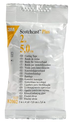 3M Health Care 82002 Scotchcast Plus Cinta de fundición, 2 pulgadas de ancho x 4 yardas de línea, color blanco (paquete de 10)