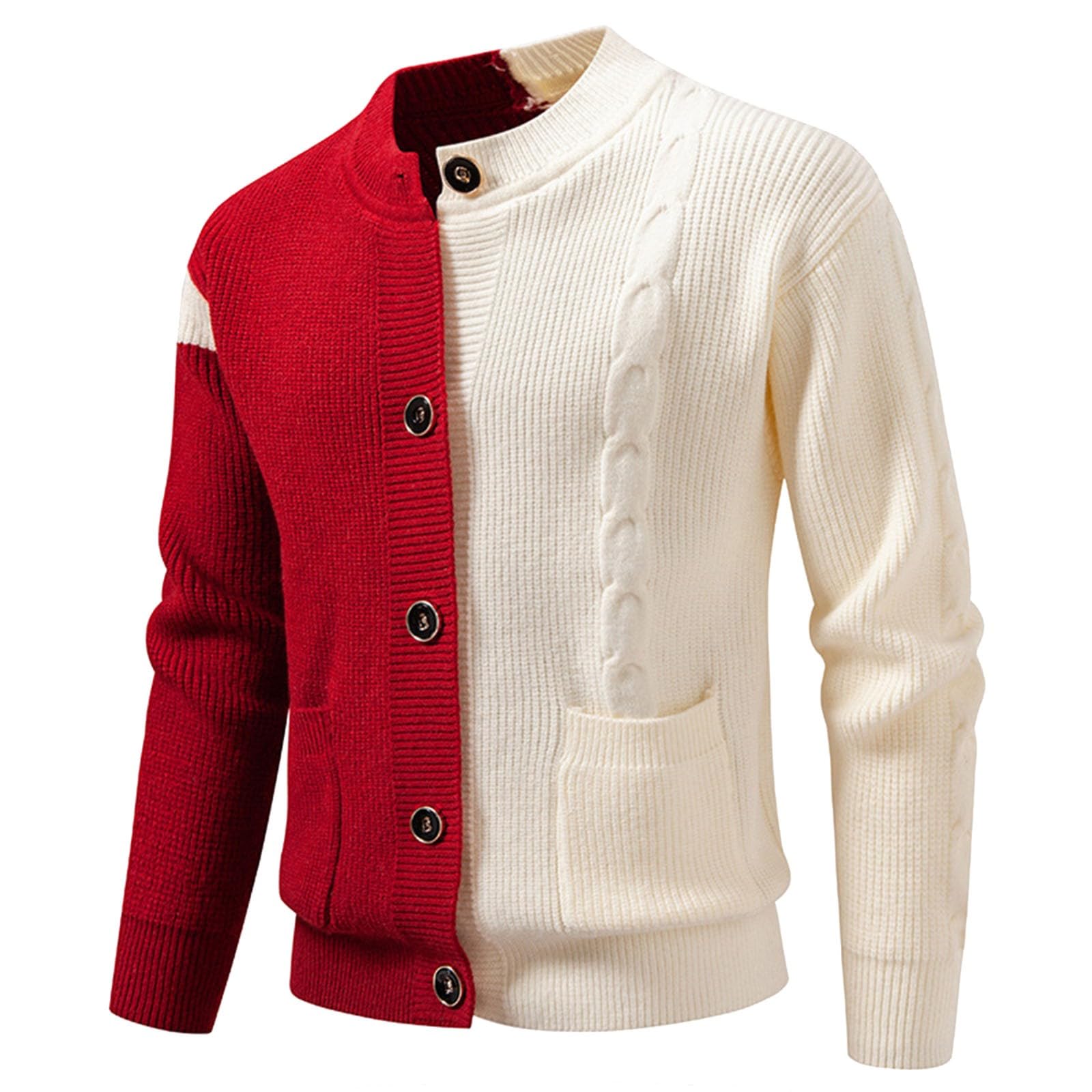 Cardigans Hombre Invierno, Botones para Chaqueta Hombre Cuello Chal con Cable Suéte Manga Larga De Color Sólido Elegante Cálido Jersey con Botones para El Ocio Y El Autocultivo