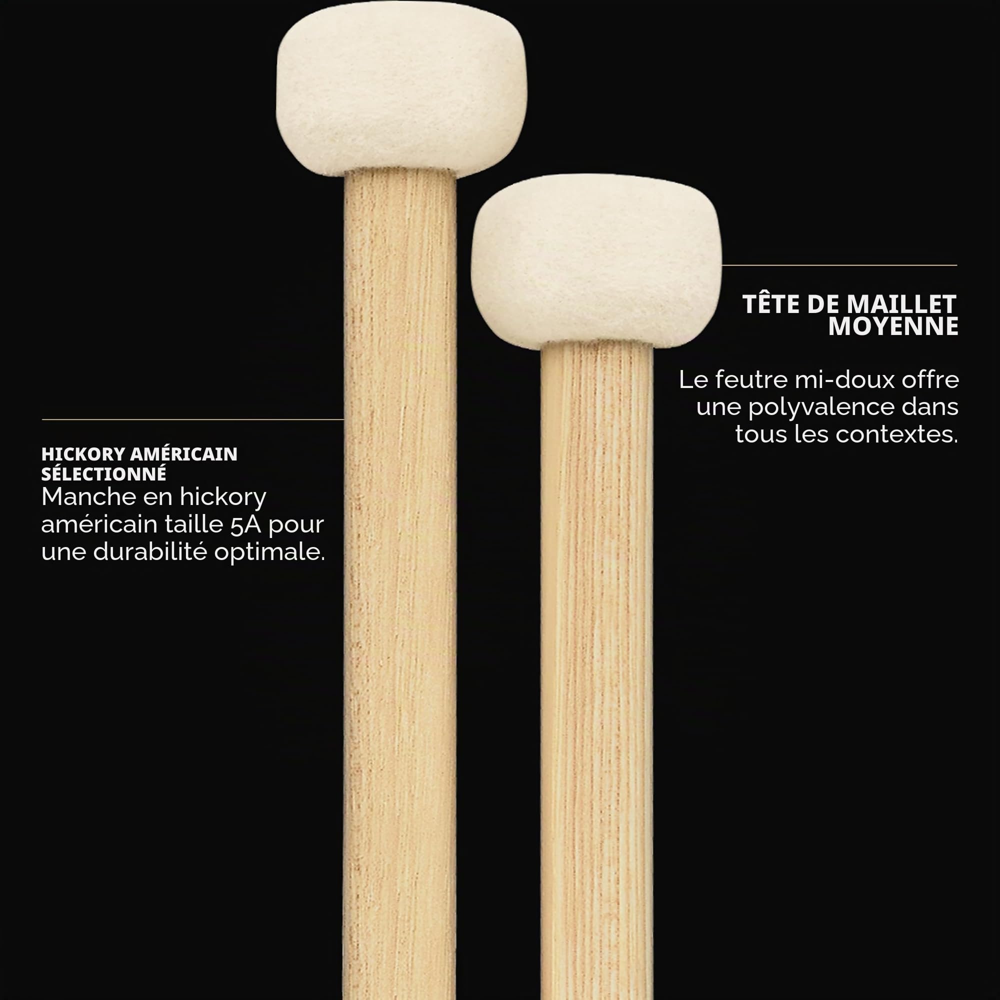 Meinl Mailloche moyenne pour batterie - Maillet de percussion de concert