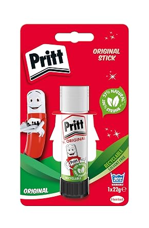 Pritt Glue Stick, Safe & Child-Friendly Craft Glue for Arts & Crafts Activities, Strong-Hold Adhesive for School & Office Supplies, 1x22g Pritt Stick