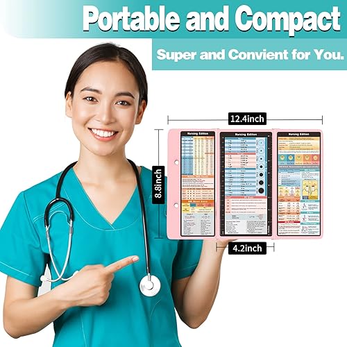 Miniatura 3 de Portapapeles de lactancia plegable plegable 3 capas de aluminio con hojas de trucos de edición de enfermería portapapapeles de lactancia plegable