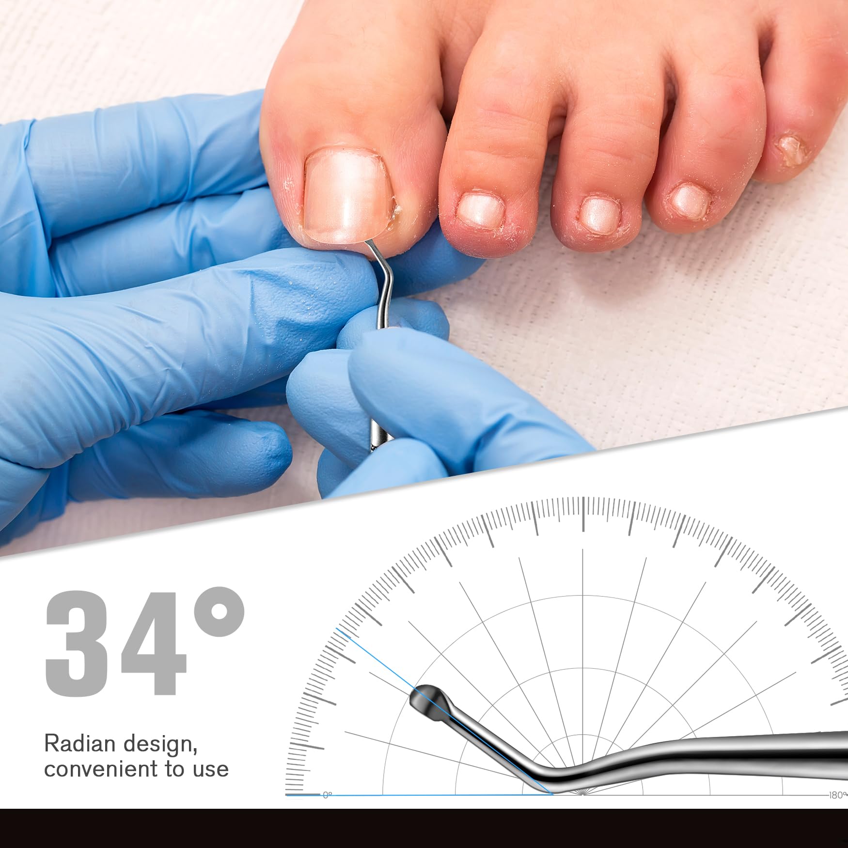 Image secondaire de FERYES Outils pour ongles incarnés, Lime à ongles et Lime à ongles pour le traitement des ongles incarnés – Acier inoxydable de