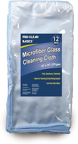 A73040 Paño de limpieza de vidrio de microfibra, 16 in x 16 in 12-Pack