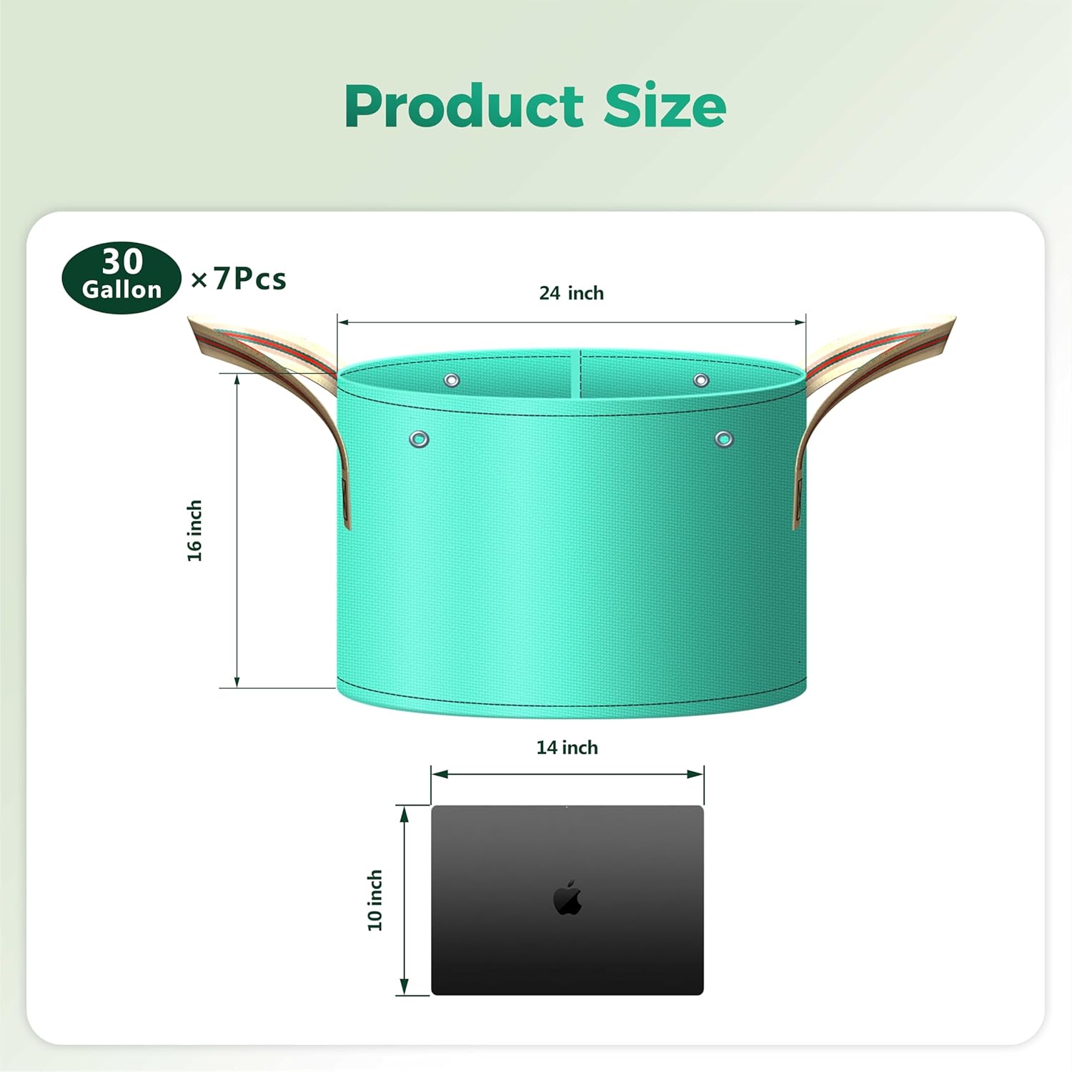 7 Pcs 30 Gallon Potato Grow Bag, PE Garden pots Plant Grow Bag with Branch-Binding Holes and Drain holefor for Vegetables, Strawberries, Flowers