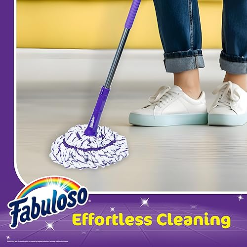 Miniatura 5 de Fabuloso Trapeador giratorio  Trapeador automático con limpiador antiarañazos y cabezal lavable extraíble para limpieza de suelos