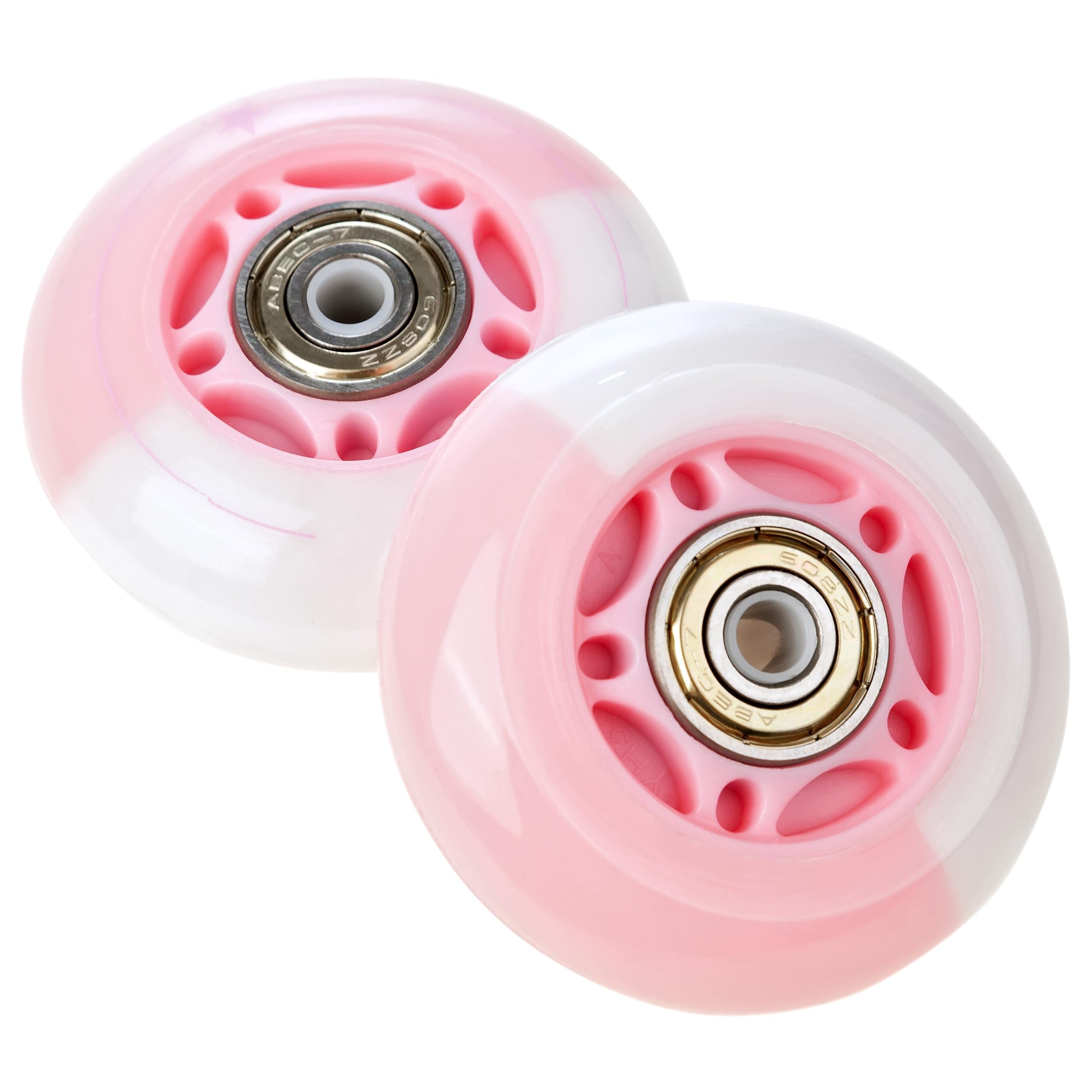 RAVEN Rollen LED leuchtende Ersatzrollen für Inlineskates mit Kugellager 64mm oder 70mm Set - 8 Stück (Etta Pink, 64mm (Set - 8 Stück))