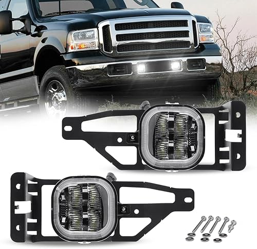 BICYACO Conjunto de luces antiniebla LED con soportes de montaje compatibles con Ford F250 F350 F450 F550 Super Duty 2005-2007, Excursion 2005, kit