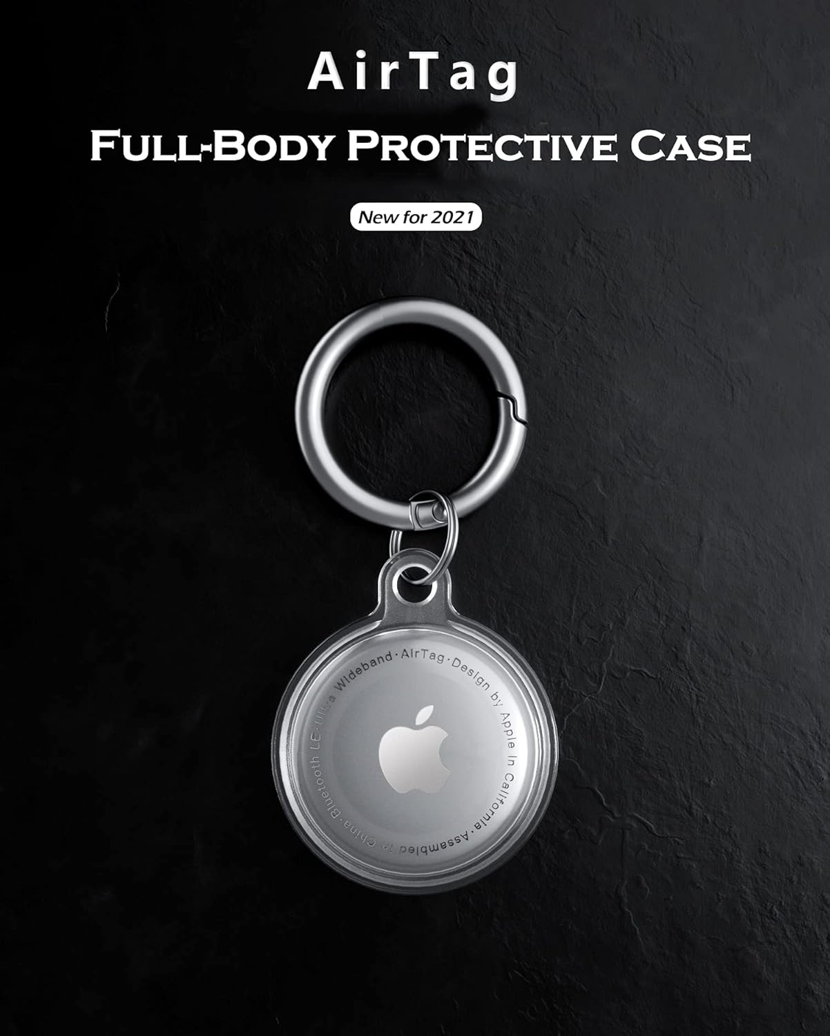4 pack soft tpu case compatible with apple airtags 2021 clear protective anti scratch lightweight waterproof cover with key ring for airtags finder
