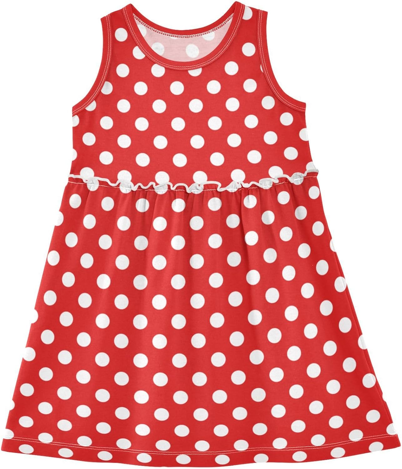Girls Sleeveless Dress Printed Sundress for Casual Home Party Beach 2-8 Years