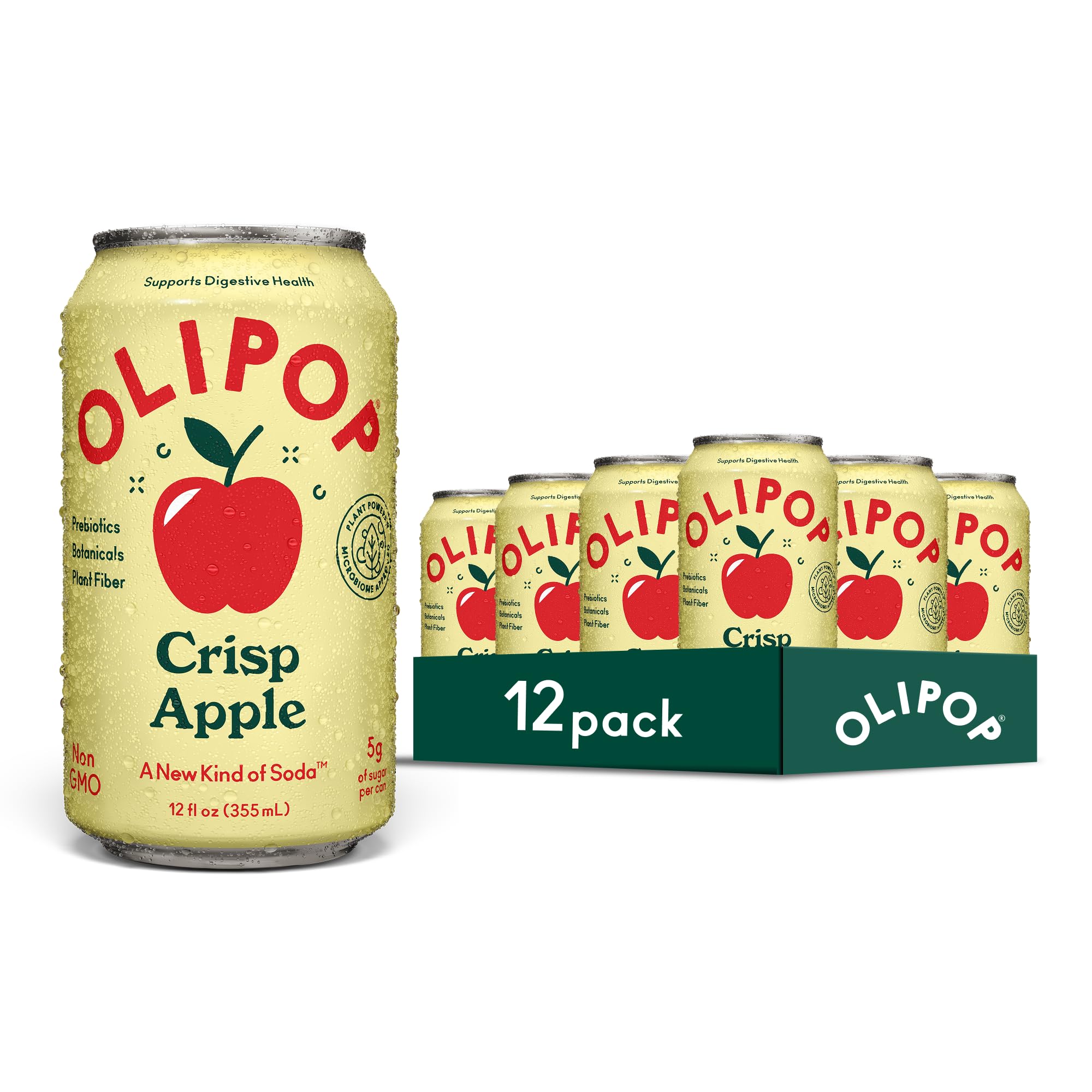 Amazon.com : OLIPOP Prebiotic Soda Pop, Crisp Apple, Pantry Pack