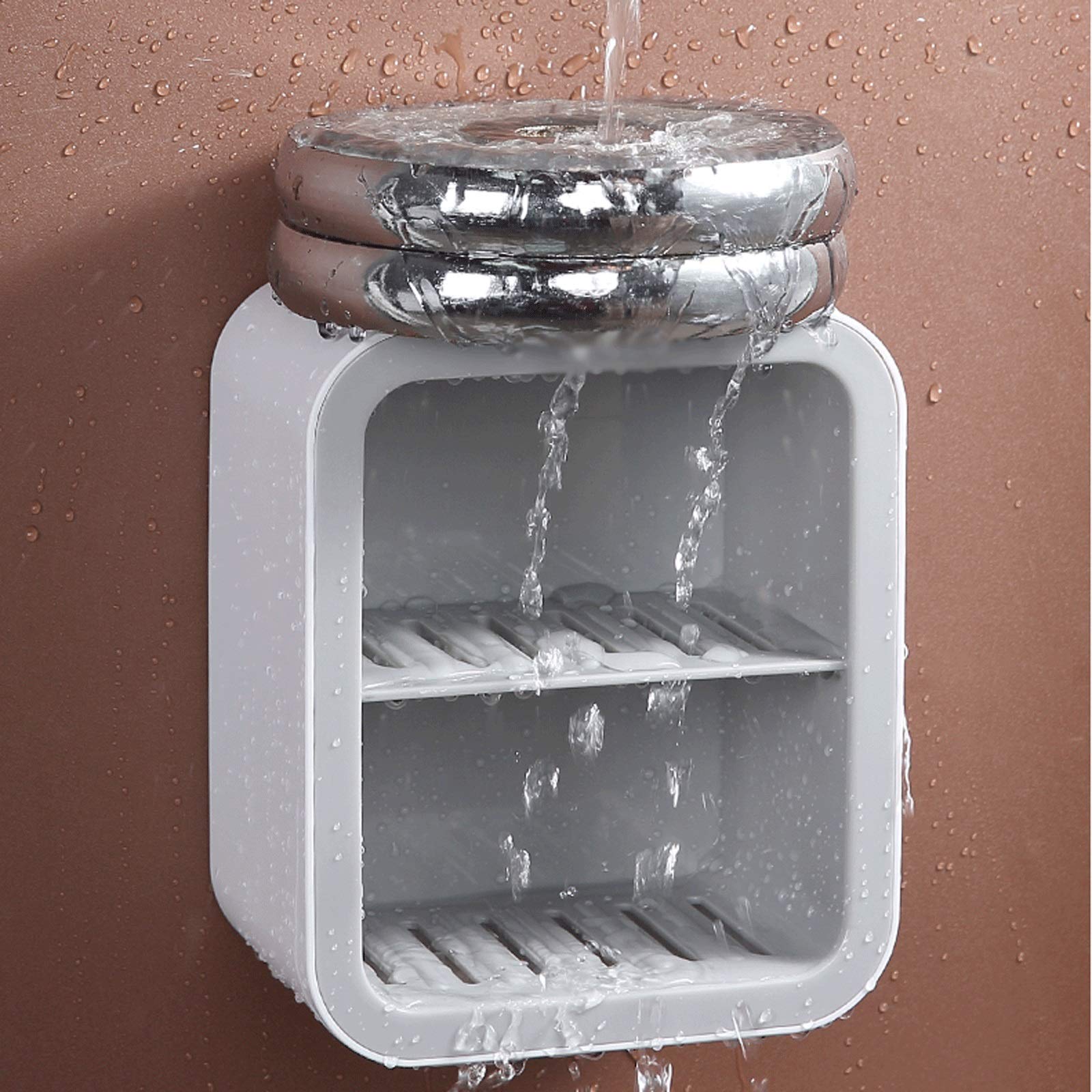Jabonera/Jaboneras El plato de plástico montado en la pared puede ahorrar espacio, y el recipiente de jabón de múltiples capas en el baño se puede utilizar en familias, hoteles y dormitorios Bandeja d